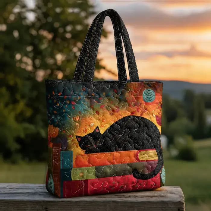  Sac fourre-tout matelassé 3D imprimé animaux (chat) pour femme et homme