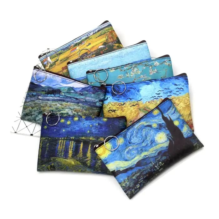 Sac à cosmétiques en toile de peinture à l'huile vintage