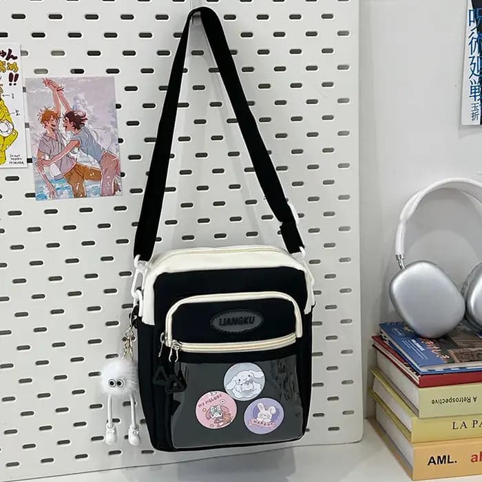 Sac pour femmes petit sac carré nouvelle fille douce et mignonne Kawaii Ulzzang Ita sac couleur contrastée Ins sac à bandoulière