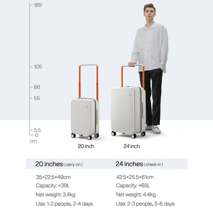 Mixi – magnifique valise à poignée large de 24 pouces pour hommes et femmes