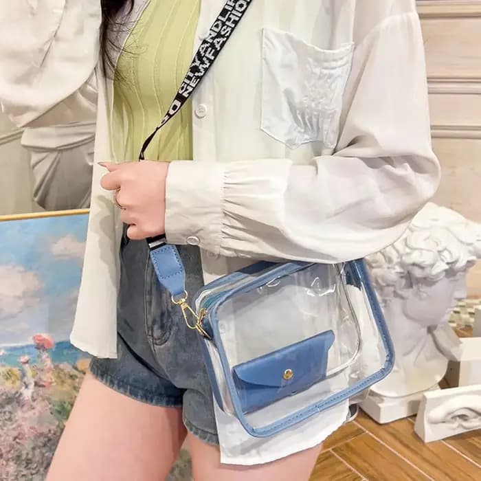 Sac à bandoulière Transparent pour femmes, couleur bonbon, lettre, sac à bandoulière mode, sac de gelée Transparent en PVC, petit sac carré