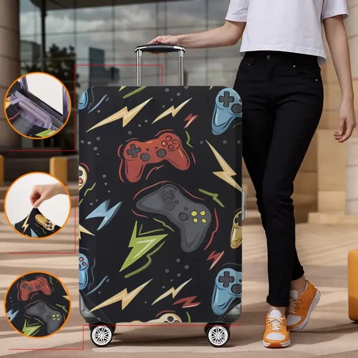 Housse de protection pour bagages avec imprimé de dessin animé