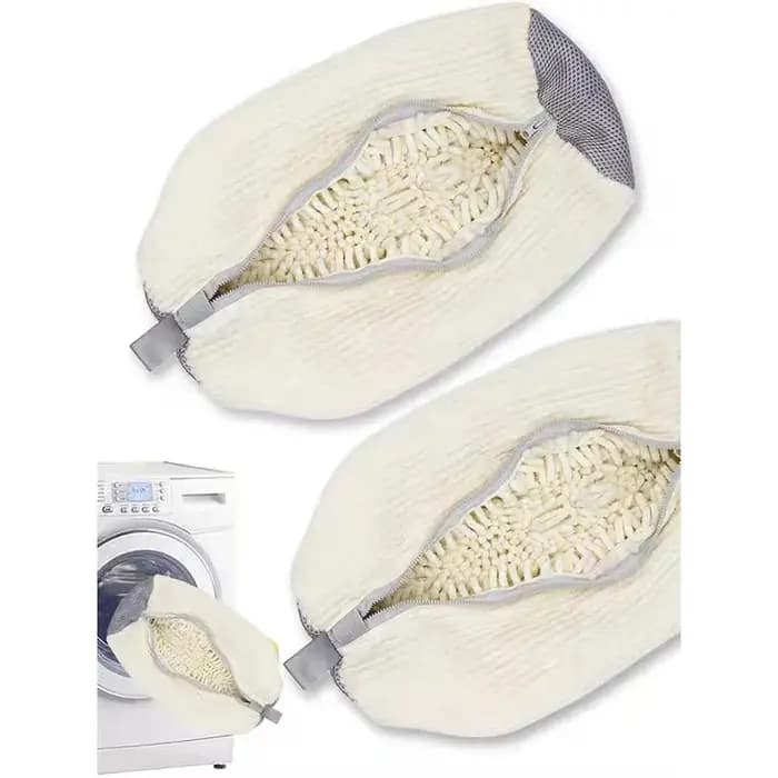 Fibre Fluffy 360 ° Sac de lavage de chaussures Surround Cleaning - Sac à linge réutilisable