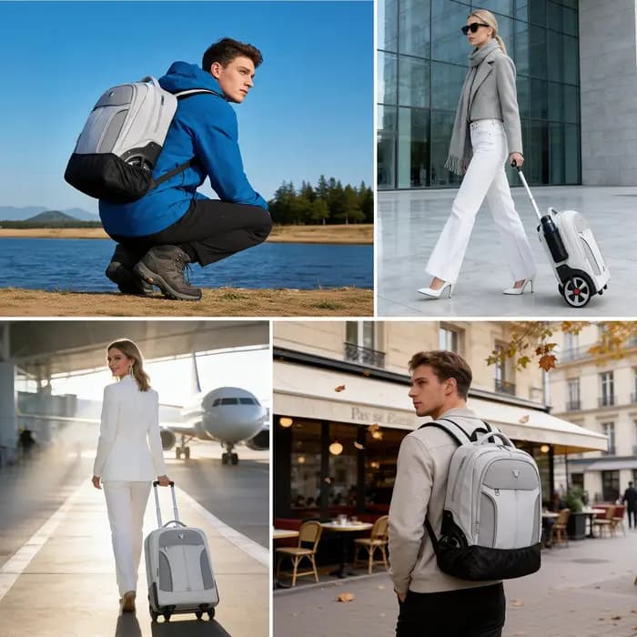 Sac à dos à roulettes multifonctionnel pour ordinateur portable