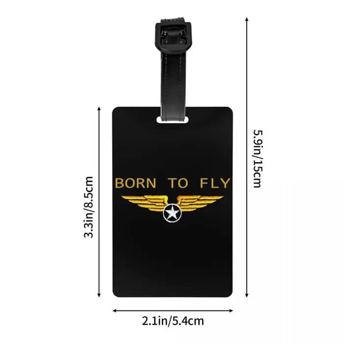 Étiquette de bagage personnalisée Born to Fly
