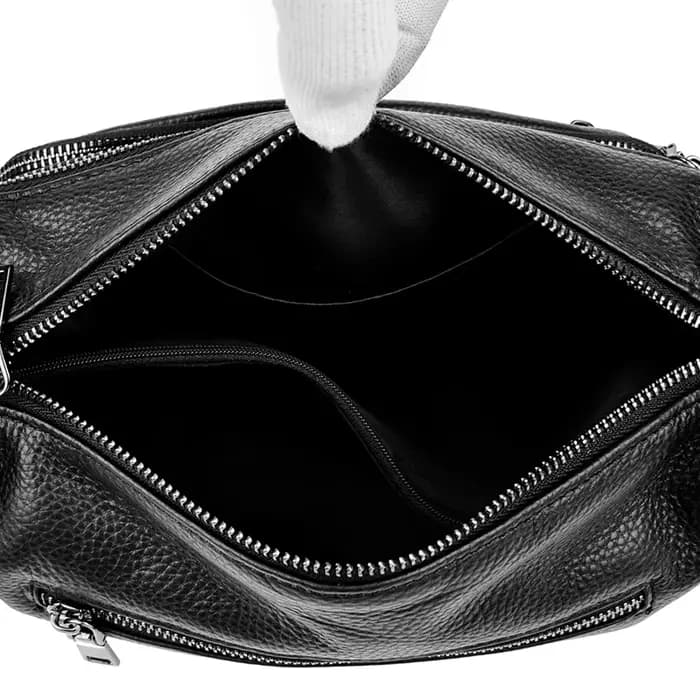Sac à bandoulière multi-poches en cuir de vache pour femmes