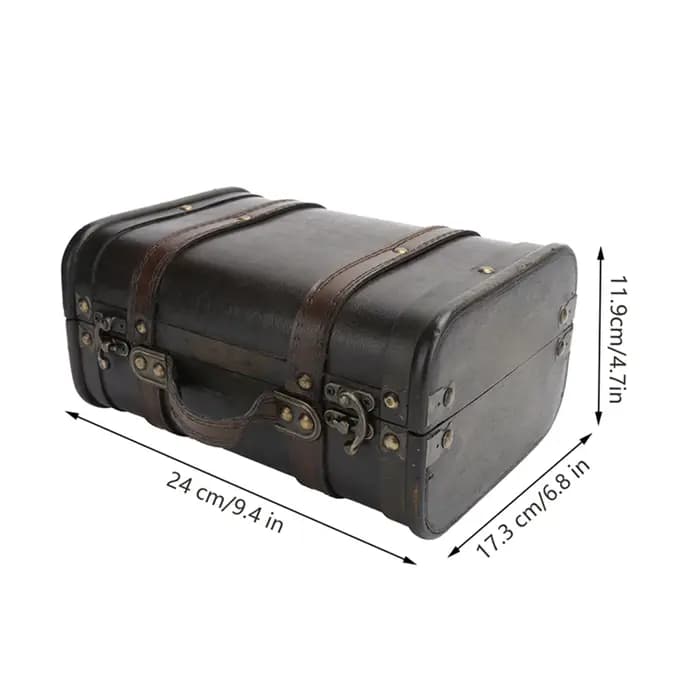Valise de rangement en bois vintage européen, boîte à bagages pour décoration de studio, vitrine, ac