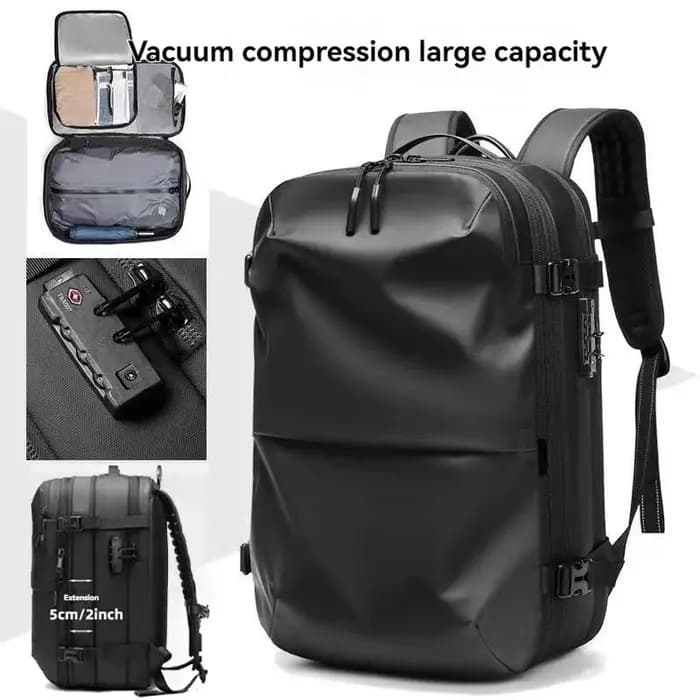 Sac à dos de voyage scellé sous vide, sac à dos extensible de 45 litres, air comprimé, étanche, avec