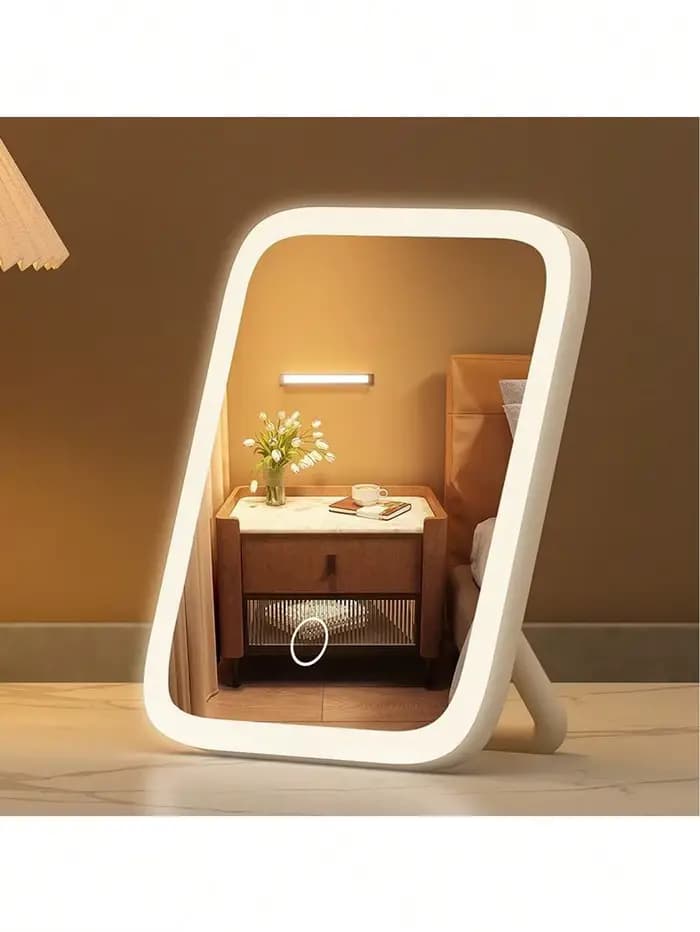 Miroir de maquillage LED, lumière 3 couleurs, 360 ° Rotatif, commande tactile, alimenté par USB, m