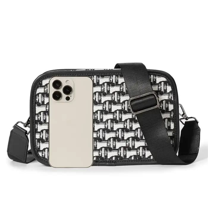 Mode hommes sac à bandoulière de luxe Jacquard toile épaule sacs de messager