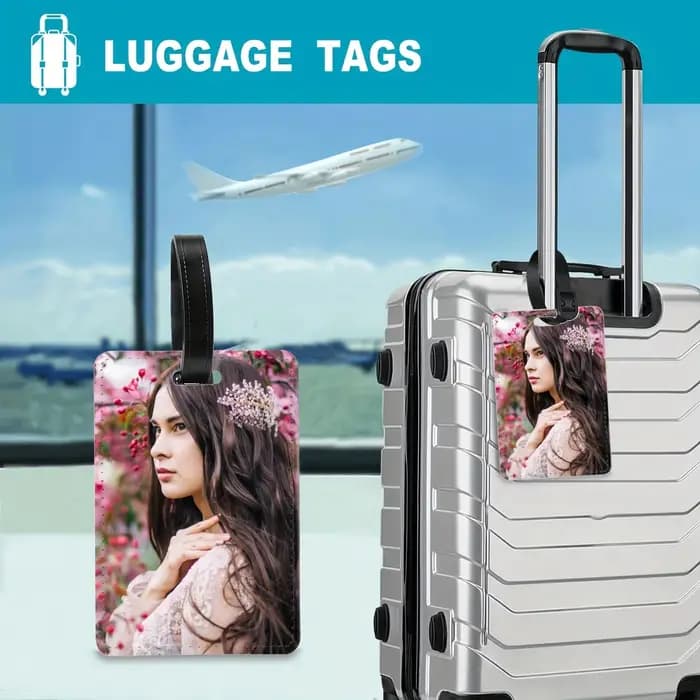 Étiquettes de bagages personnalisées avec photos