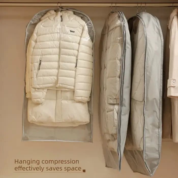 Sac de compression sous vide suspendu pour doudounes – Organisateur de garde-robe imperméable