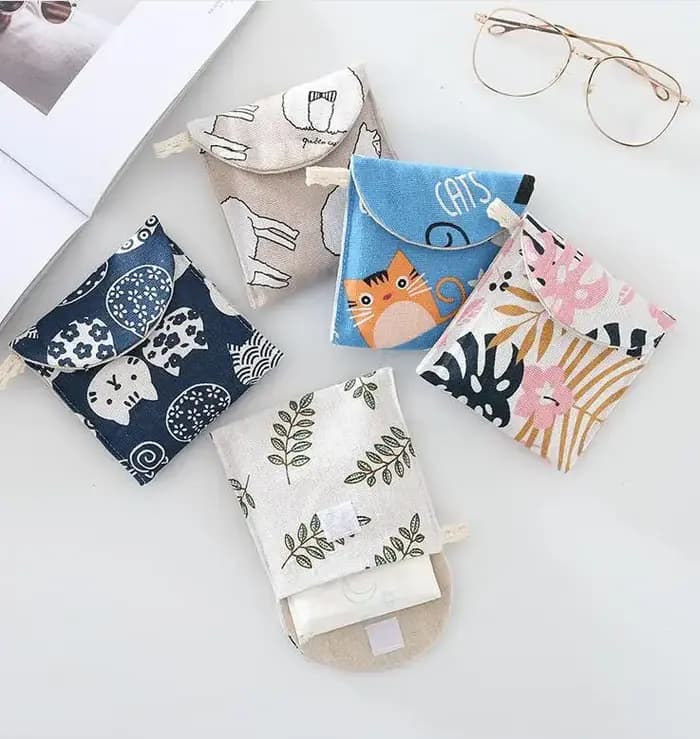 Sac à cosmétiques de voyage pour femmes, petit sac de rangement pour serviettes hygiéniques, sac de