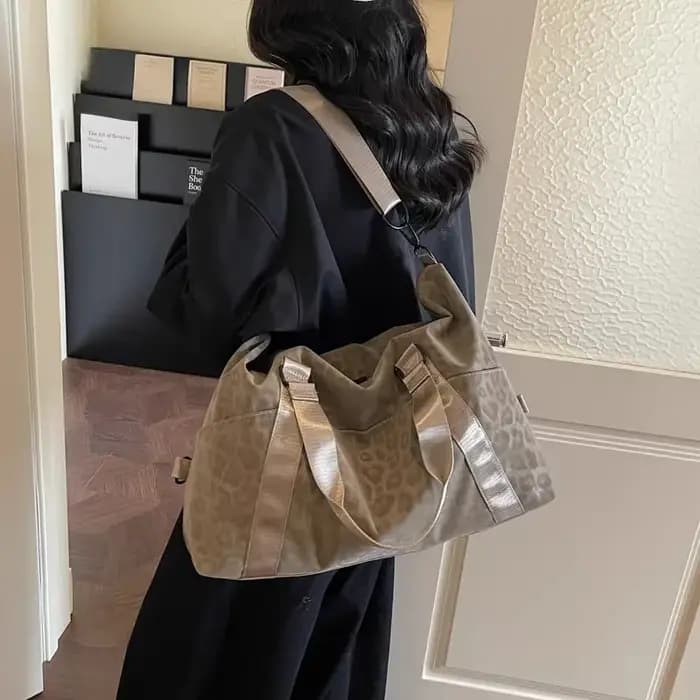 Nouveau sac de voyage léger à imprimé léopard grande capacité