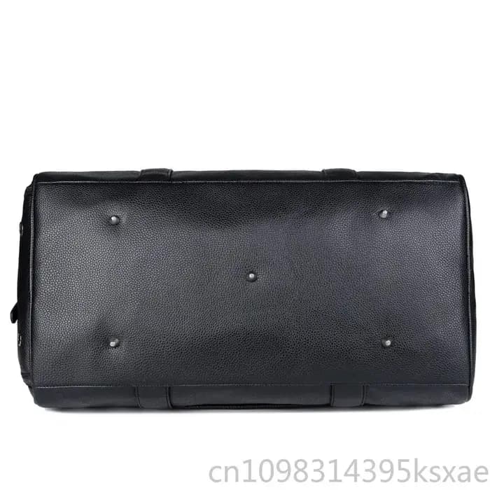 Sac de Voyage Homme Luxe Grande Capacité Sac Polochon en Cuir Portable Durable Sac Bandoulière Sac de Sport Sac à Main Bagage Extérieur
