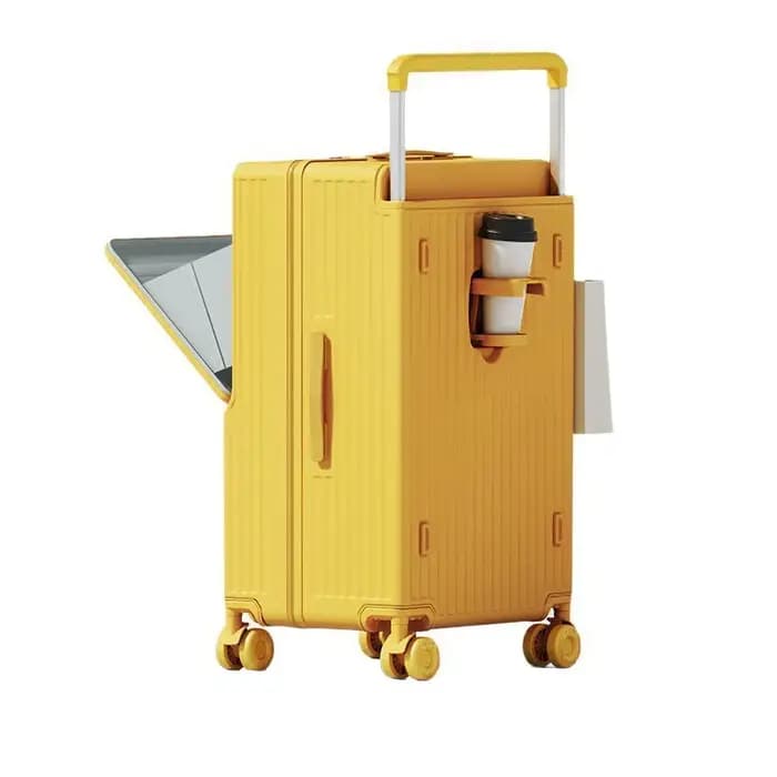 Valise unisexe grande capacité 20 pouces, durable, modèle 2025, poignée large, ouverture frontale, serrure à code, valises à roulettes