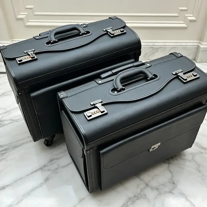 Valise de voyage pour agent de bord de 16 pouces, bagage pour ordinateur portable, sac de cabine pour l'aviation de 19 pouces, valise à roulettes pivotantes pour le personnel de cabine