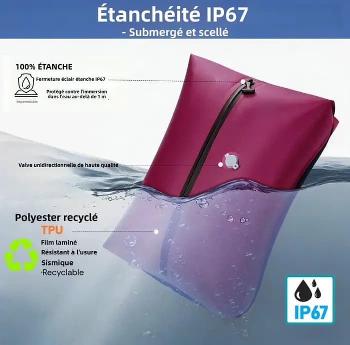 Ensemble Sac de Compression en TPU 17L avec Pompe Electrique