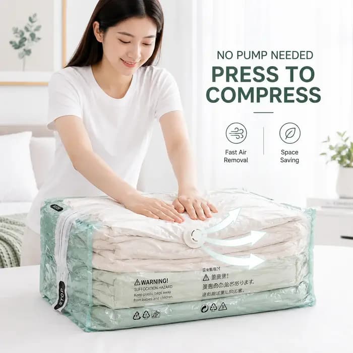 Sacs de rangement sous vide extra-larges sans pompe