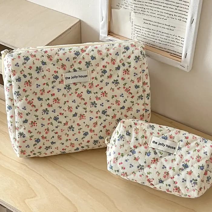 Sac de maquillage Vintage à fleurs pour femmes