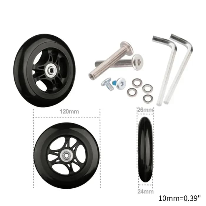 Roues de Remplacement de Valise à Roulettes Flexibles, 1 Pièce