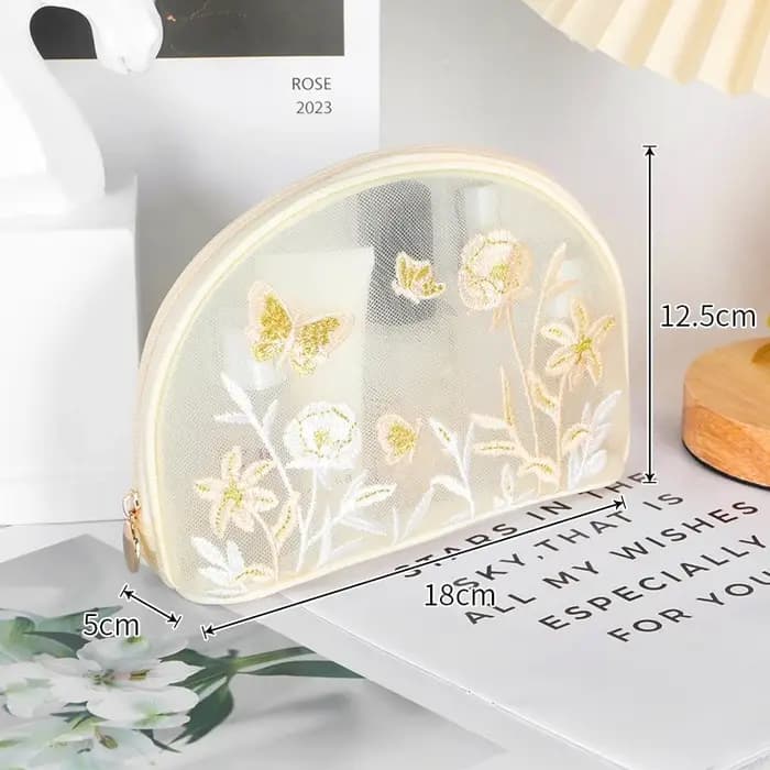 Nouvelle trousse de toilette portable grande capacité avec broderie filetée