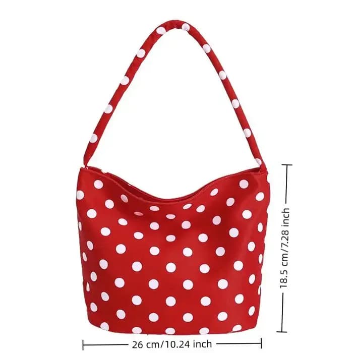 Sac fourre-tout à pois en tissu Oxford