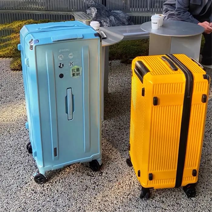 Valise de grande taille avec porte-bagages de frein à cinq roues