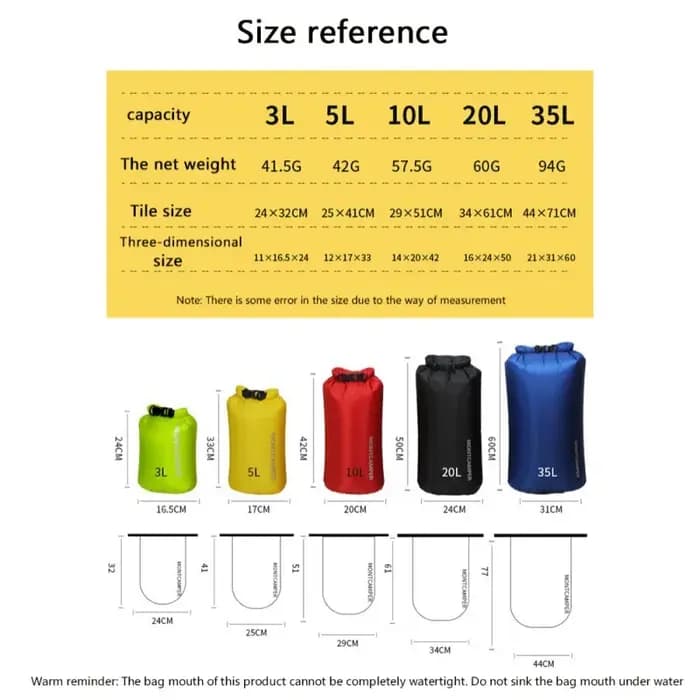3/5/10/20/35L sac sec sac en Nylon ultraléger à la dérive vêtements de natation sac de rangement Pack étanche Rafting kayak sac de Sport