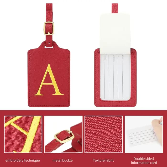 Étiquettes à bagages MIYIN 26 lettres pour valises en cuir PU