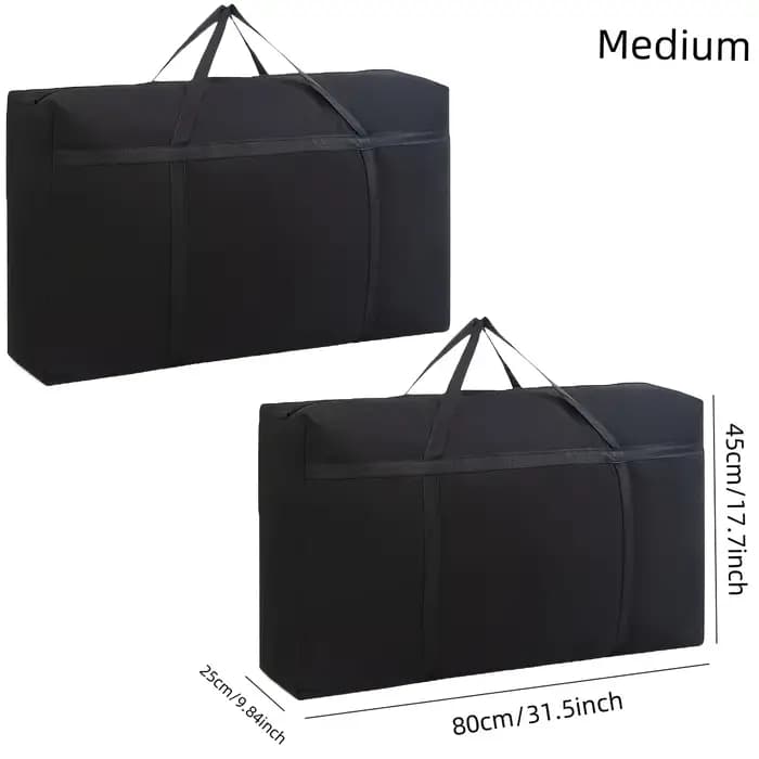 Lot de 2 sacs de déménagement robustes avec poignées et fermetures éclair - Extra grands