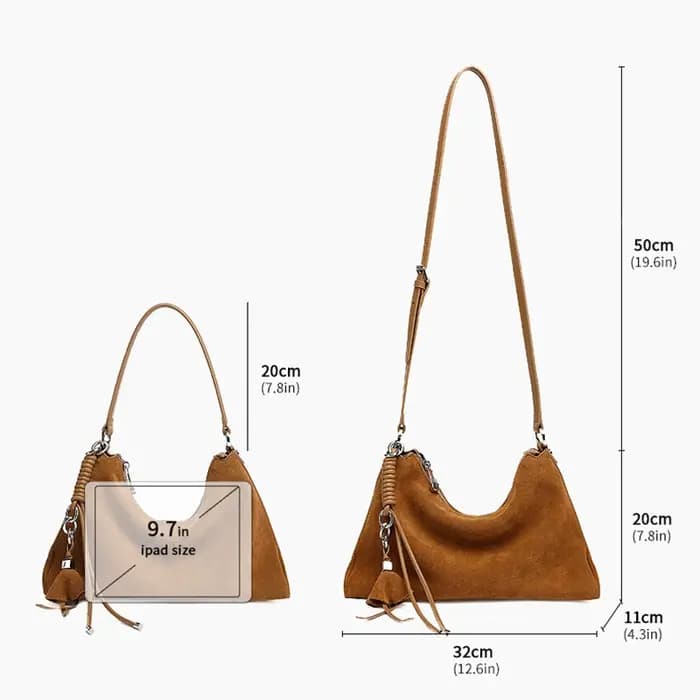 2025 automne hiver nouveau daim cuir spacieux oreiller sac fourre-tout Vintage unique sac à bandouli