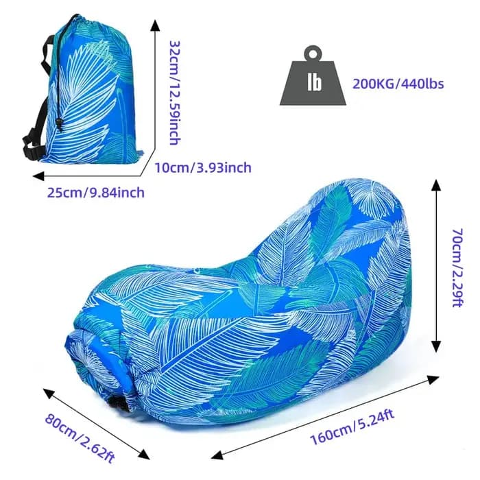 Chaise de plage en plein Air, sac de couchage de Camping à pliage rapide, canapé gonflable étanche,