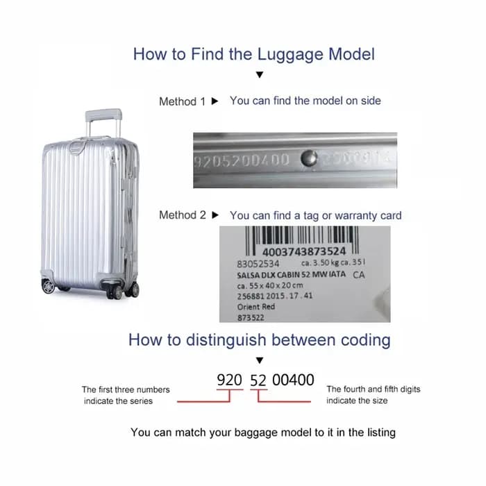 Juste de bagage pour Rimowa Classic avec fermeture éclair
