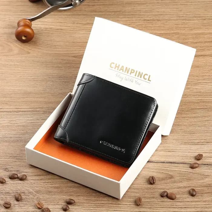 Portefeuille Homme Cuir Italien Tri-Fold Horizontal Slim CHANPINCL – Multi-Cartes