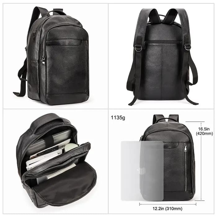 Sac à dos en cuir véritable pour homme