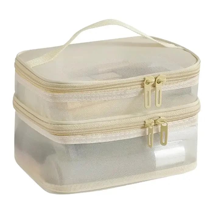 Sac de maquillage en maille double couche