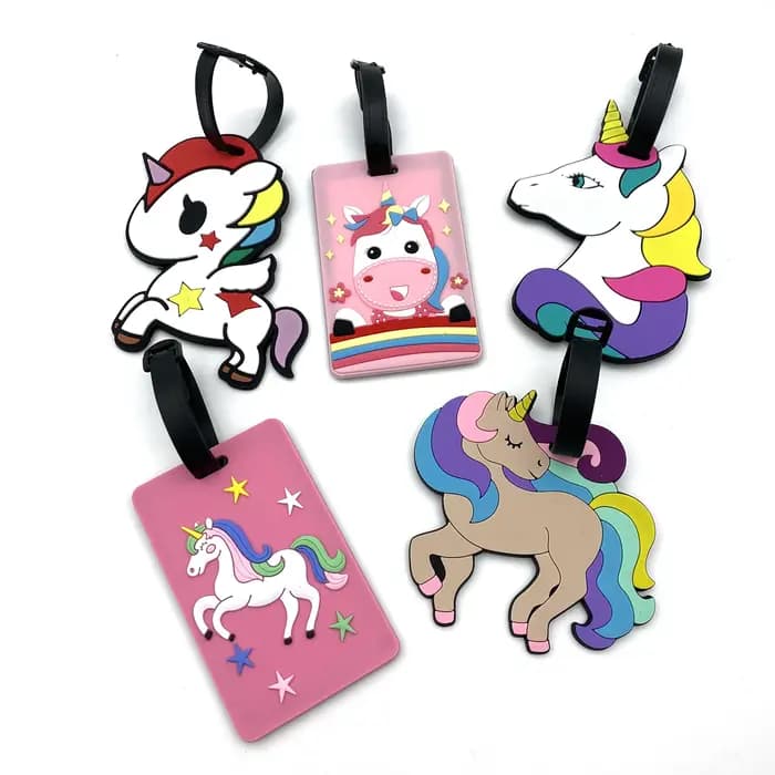 Étiquette de bagage créative licorne mignonne