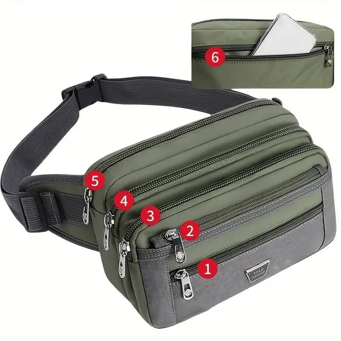 Sac banane multi-couches tendance pour homme