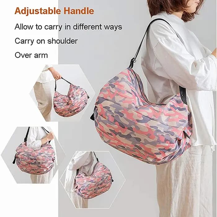 Sac de rangement pliable avec poignée
