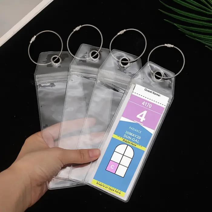 Porte-étiquette de bagage de croisière en plastique PVC épais