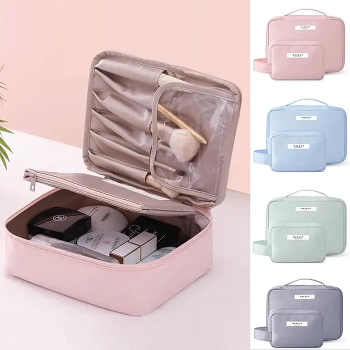 Sac à cosmétiques pochette de voyage pour femmes articles de toilette imperméables organisateur de beauté sac