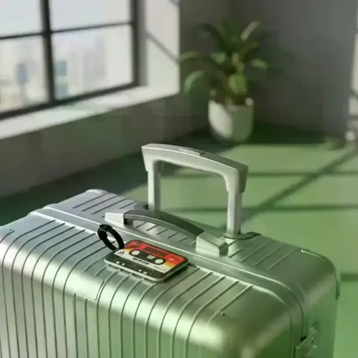 Étiquette de bagage en plastique au design vintage