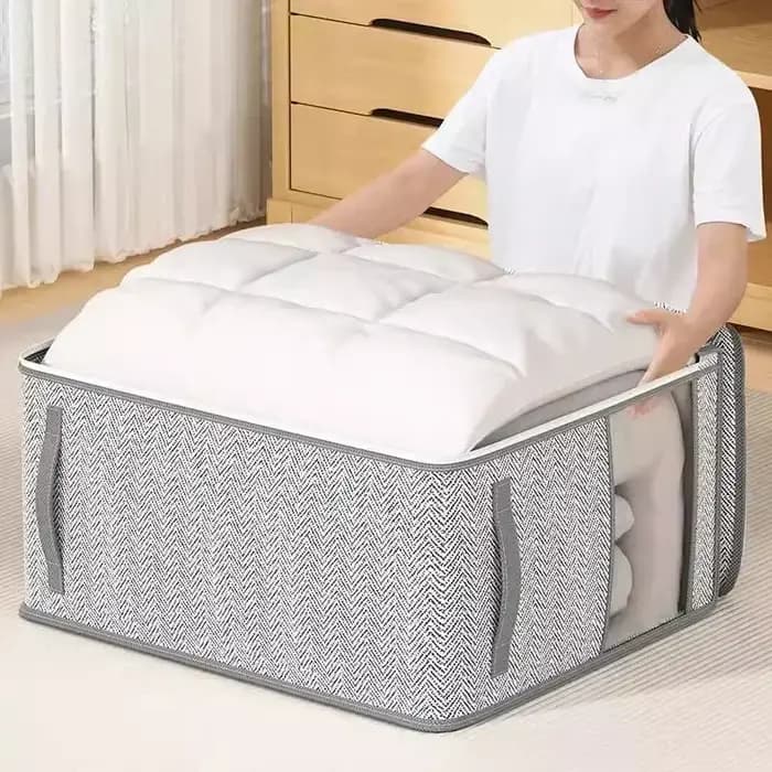 Sac de rangement de vêtements pliable courtepointes visuels organiser des cas avec poignée couverture d’oreiller