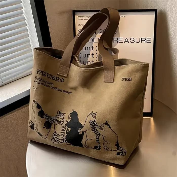 Sac fourre-tout en toile tendance pour femme