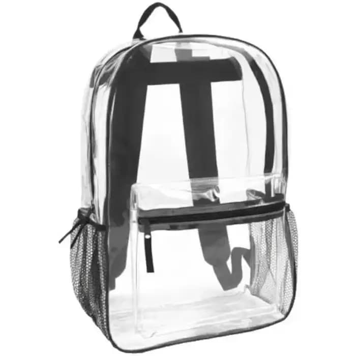 Sac à dos transparent imperméable 1 pièce en PVC robuste pour stade de baseball