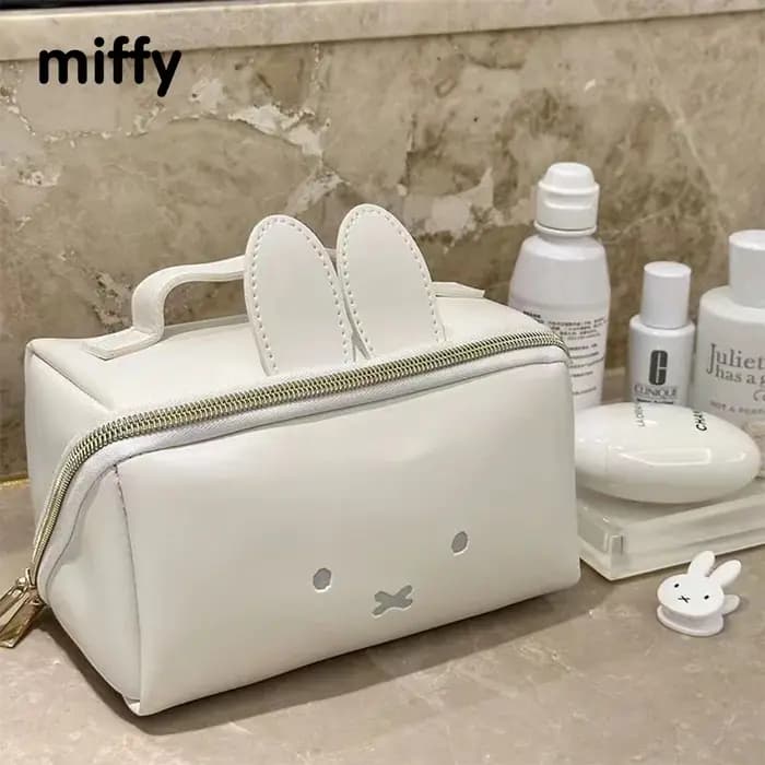 Kawaii Miffy lapin forme mignonne sac de maquillage à main multi-fonctionnel Portable sac de rangeme