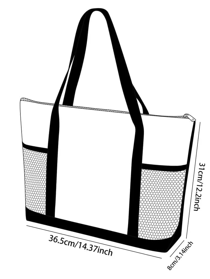 Sac de plage classique à imprimé léopard avec poche latérale en maille