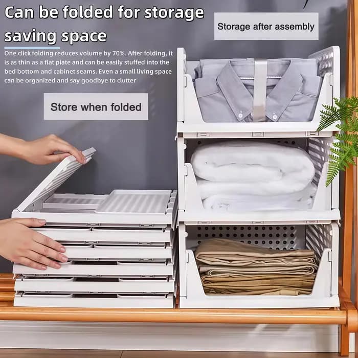 Boîte de rangement à tiroirs pliable, boîte de rangement empilable pour vêtements et sous-vêtements, applicable à une armoire, une cuisine, une salle de bain et un bureau