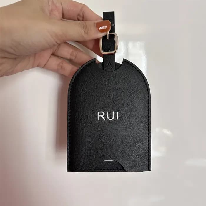 Étiquette de bagage avec initiales personnalisées